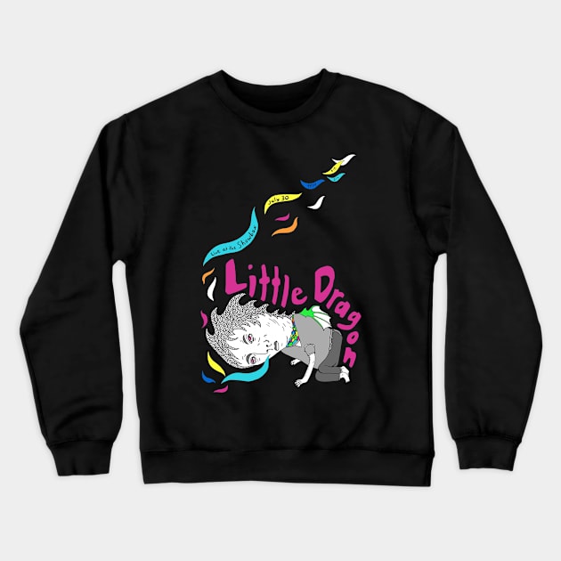 Tired Dragon Crewneck Sweatshirt by MicroStar